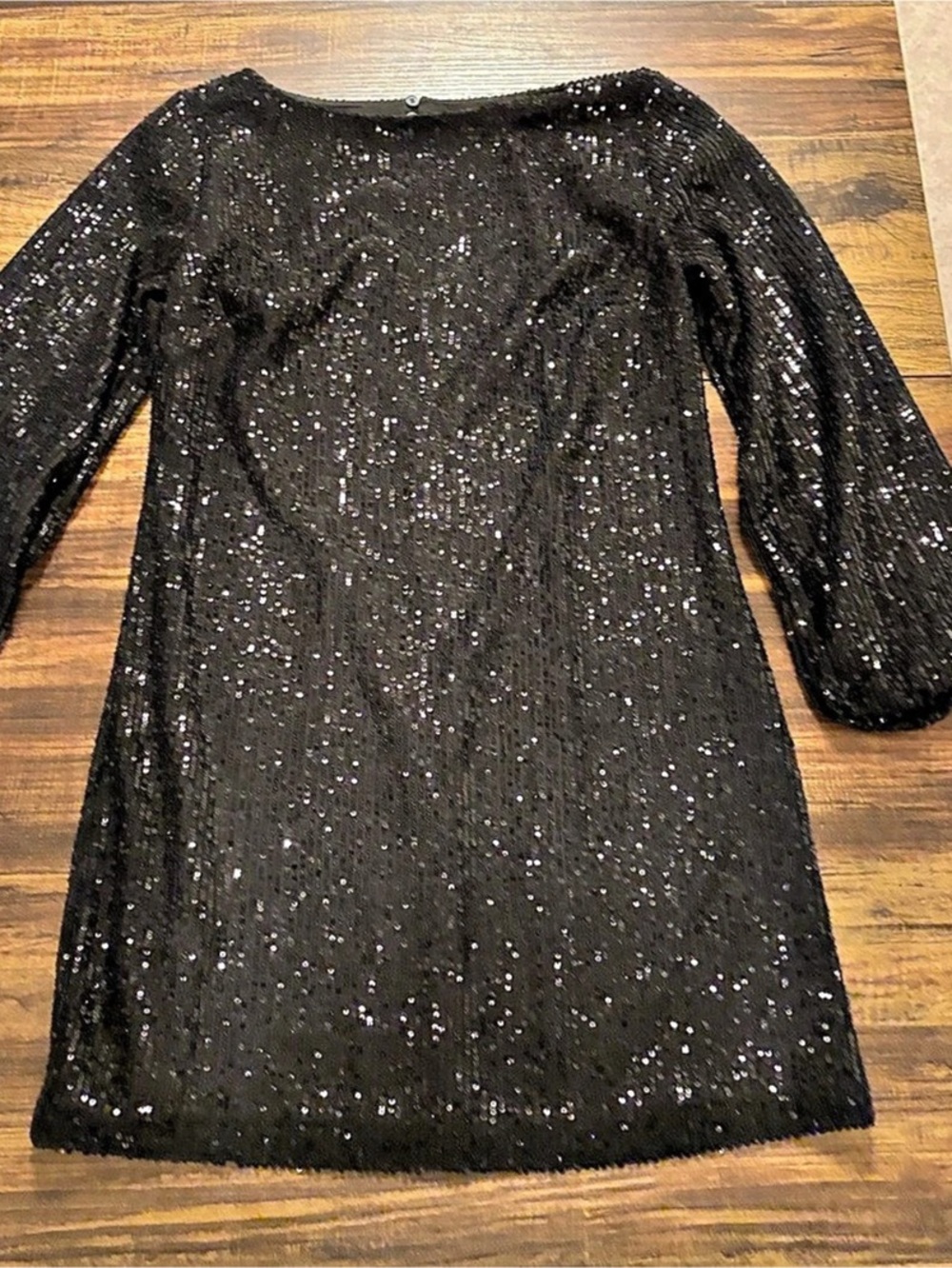 LOFT Sequin Mini Dress in Black Size P Like New